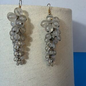 Elegant Silver Beaded Drop Earrings